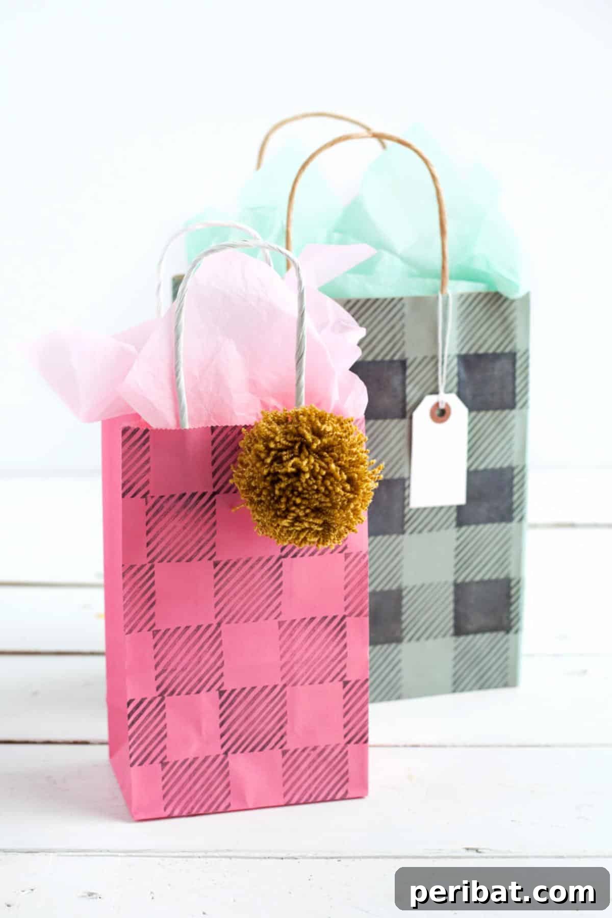 Creative Gift Packaging DIYs 29 Buffalo Plaid Stamp Set Gift Bag