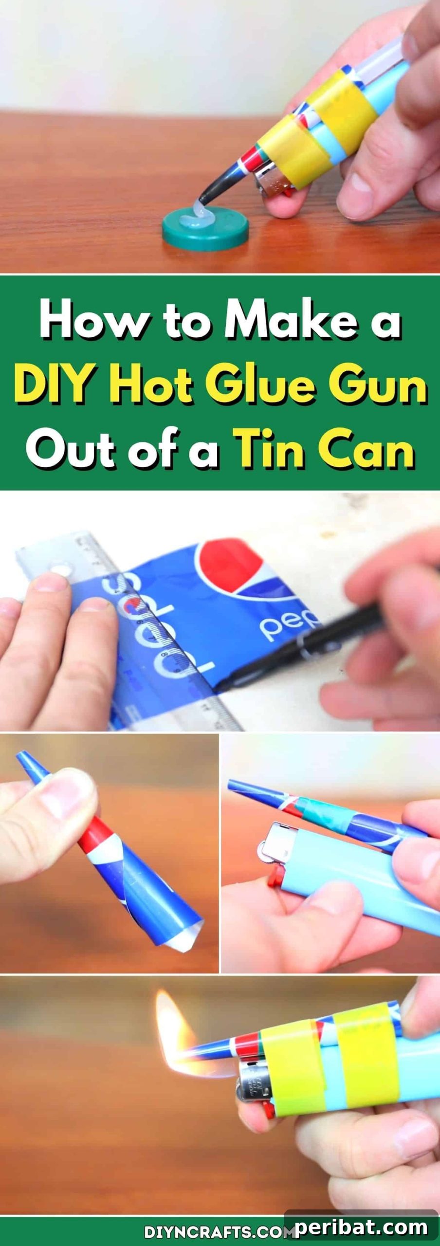 The Tin Can Hot Glue Gun Hack You Need 2 How to Make a DIY Hot Glue Gun Out of a Tin Can pinterest image