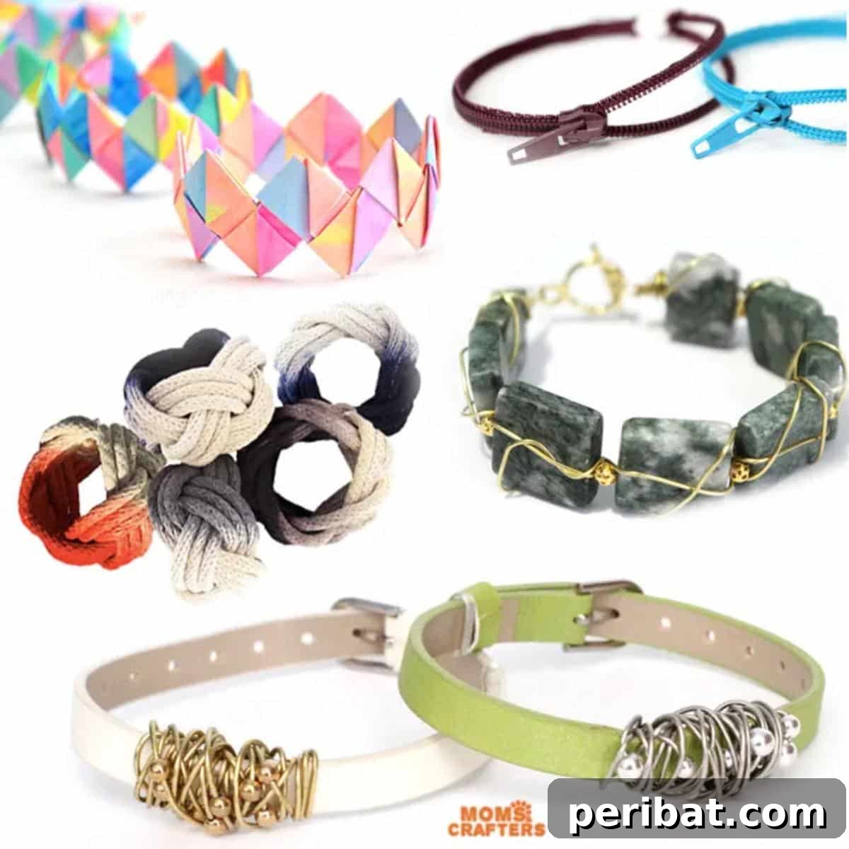 Various DIY bracelets crafted from scratch using beads and charms.