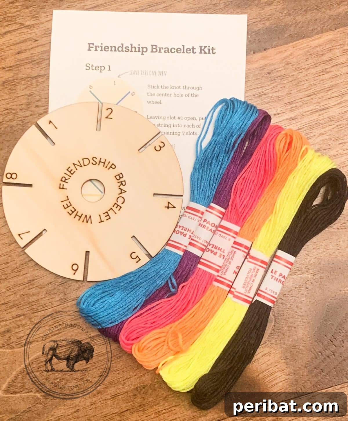 A comprehensive friendship bracelet crafting kit with a loom, threads, and beads.