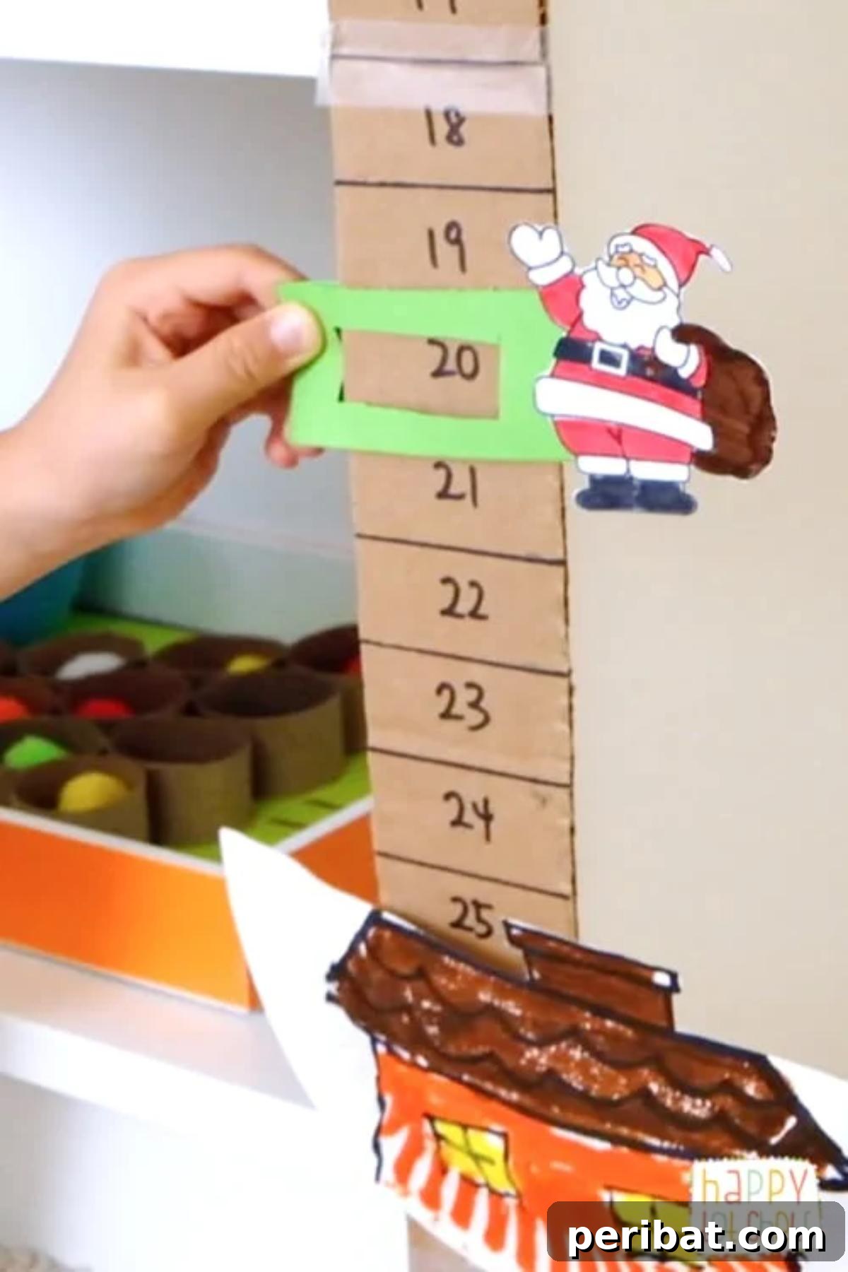 Santa Down the Chimney Christmas Countdown Craft