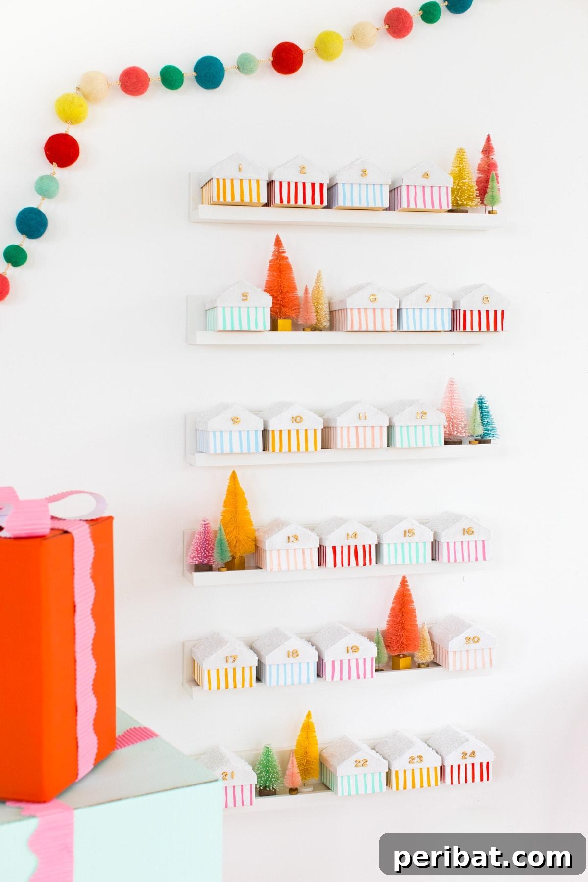 Colorful Houses DIY Kids Advent Calendar