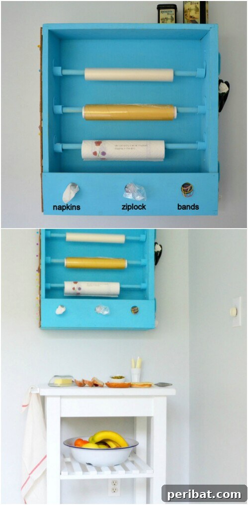 15 Unexpected Uses for Your Old Drawers 3 DIY sandwich station made from an old drawer, neatly holding wraps and foils
