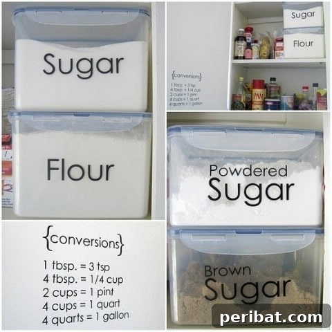 Stackable storage bins and drawers organizing a pantry shelf