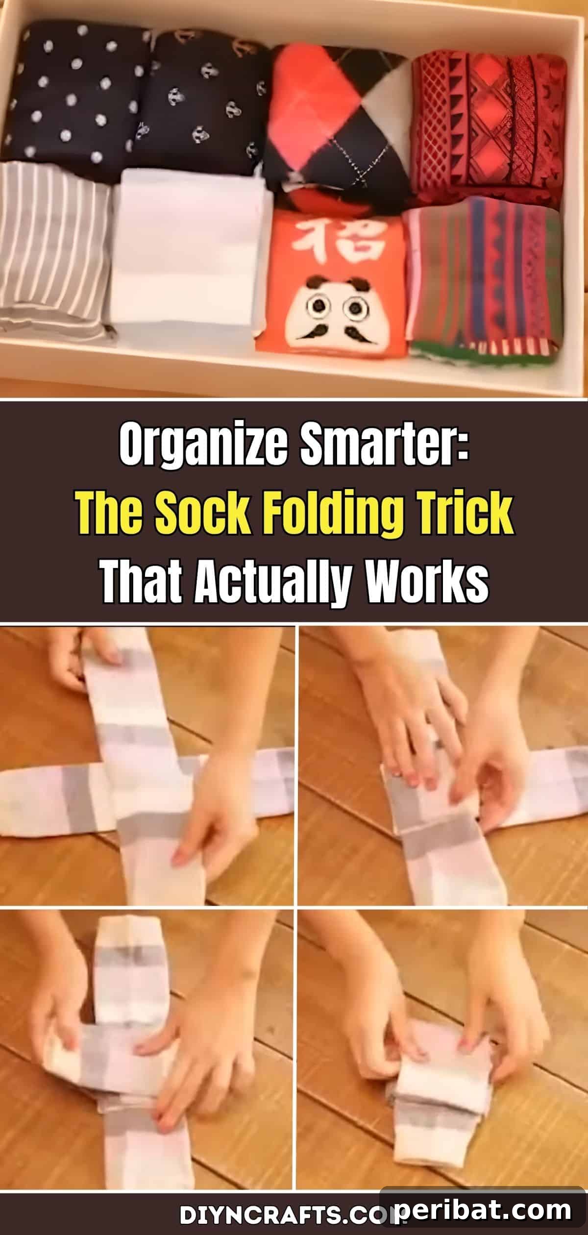 Folding Socks The Ultimate Space Saver 2 Space Saving Hack: Why Roll Socks When You Can Fold Them? pinterest image
