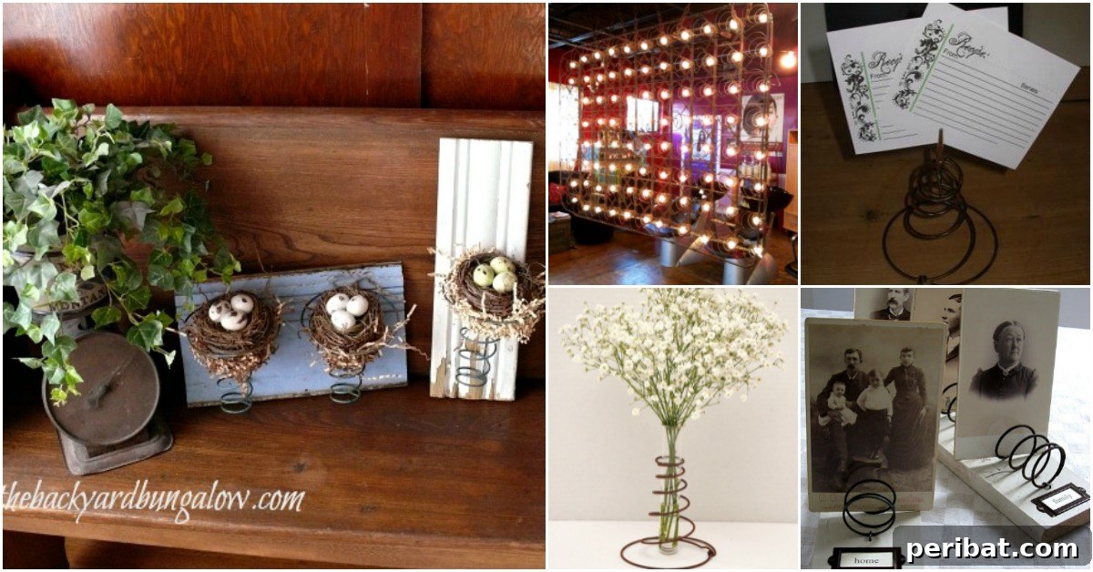 From Scrap to Chic 15 Creative Uses for Old Bed Springs 2 Creative DIY projects using old bed springs for home decor