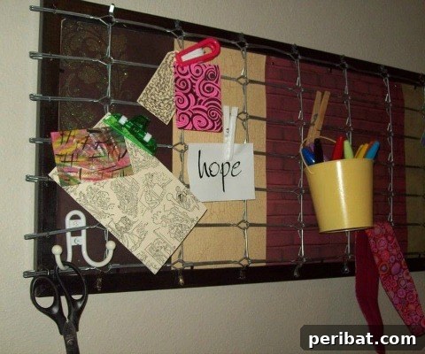 From Scrap to Chic 15 Creative Uses for Old Bed Springs 15 Repurposed bed spring bulletin board with fabric