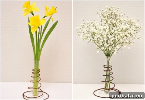 From Scrap to Chic 15 Creative Uses for Old Bed Springs 3 DIY vintage bed spring vase with test tube