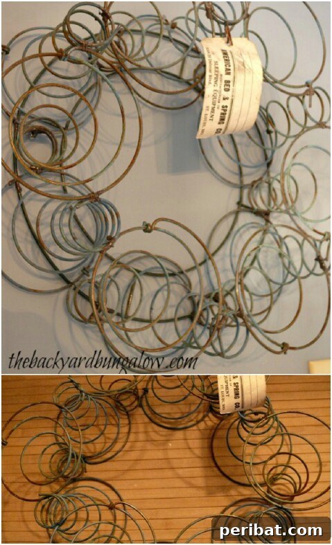 From Scrap to Chic 15 Creative Uses for Old Bed Springs 4 Handcrafted vintage bed spring wreath for rustic decor