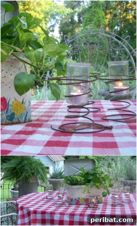 From Scrap to Chic 15 Creative Uses for Old Bed Springs 5 Easy DIY bed spring and jar candle holder
