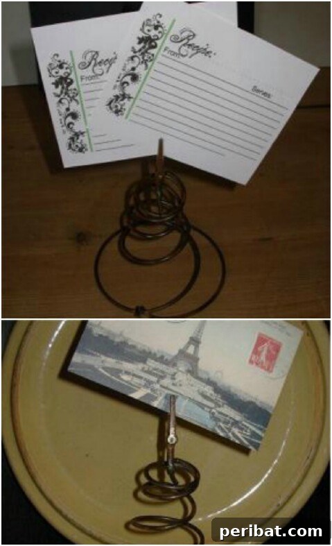 From Scrap to Chic 15 Creative Uses for Old Bed Springs 8 Bed spring recipe card stand for kitchen