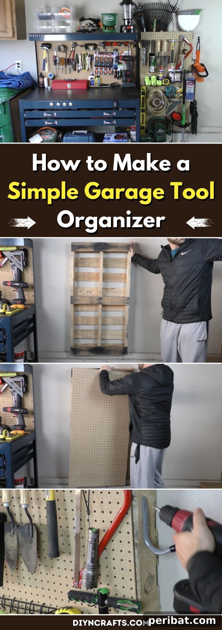 Build Your Own Simple Garage Tool Storage 2 How to Make a Simple Garage Tool Organizer pinterest image