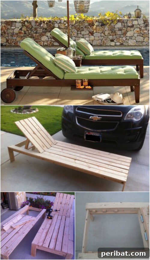 Craft Five Elegant Sun Loungers Yourself With Free Plans 3 DIY Outdoor Chaise Lounge with Wheels