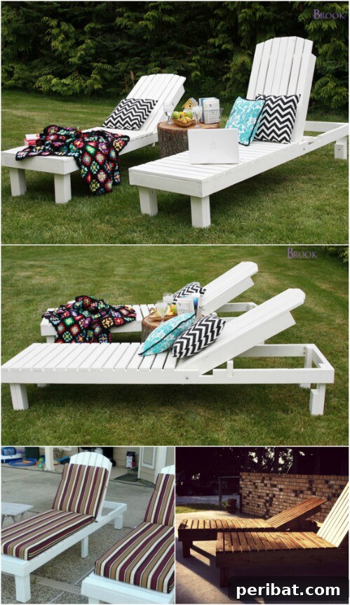 Craft Five Elegant Sun Loungers Yourself With Free Plans 4 Rustic Wood Chaise Lounge with Adirondack Style