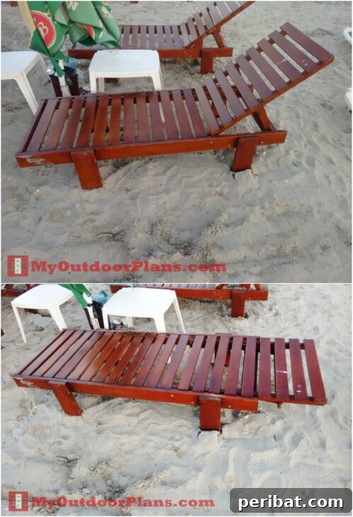 Craft Five Elegant Sun Loungers Yourself With Free Plans 7 Comfortable Slatted Lounge Chair with Reclining Back