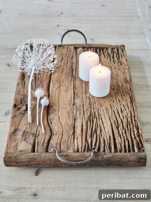 Reclaimed Wood Wonders for a Stylish Sustainable Home 16 Unfinished, rough textured rustic serving tray