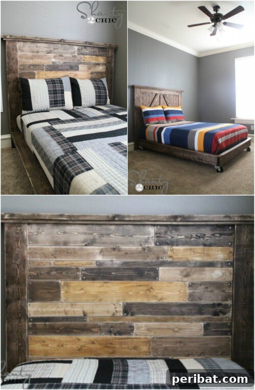Reclaimed Wood Wonders for a Stylish Sustainable Home 4 Reclaimed wood planked headboard with varied wood types
