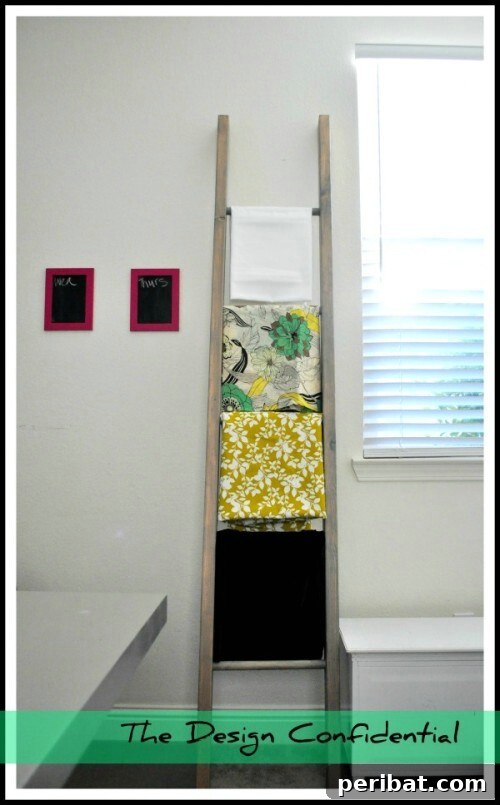 Reclaimed Wood Wonders for a Stylish Sustainable Home 37 Rustic wood ladder used for fabric storage
