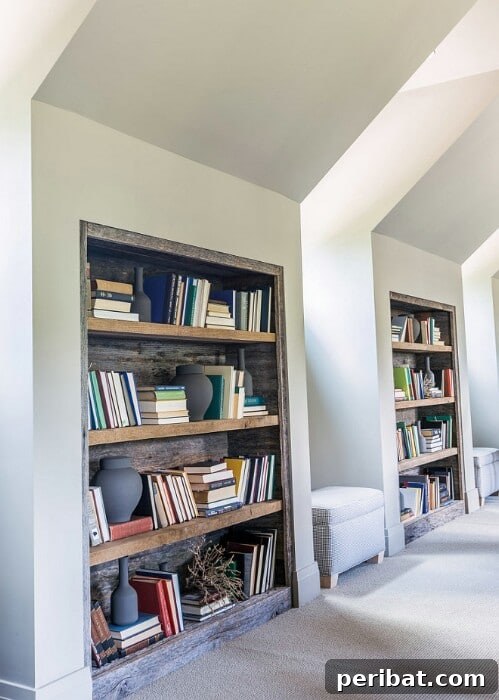 Reclaimed Wood Wonders for a Stylish Sustainable Home 5 Recessed reclaimed wood bookcases