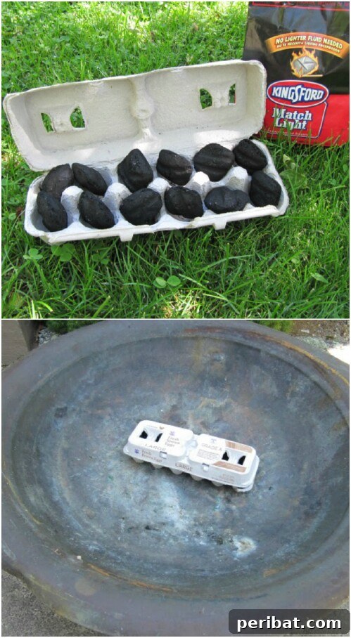 55+ Ultimate Camping Hacks to Master the Wilderness 12 Make inexpensive fire starters using cardboard egg cartons and charcoal briquettes.