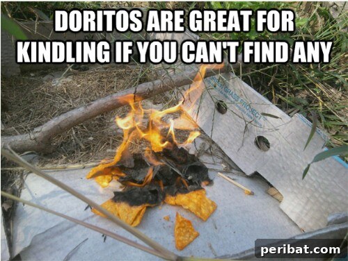 55+ Ultimate Camping Hacks to Master the Wilderness 13 Dorito chips can be used as emergency kindling due to their flammability and oil content.