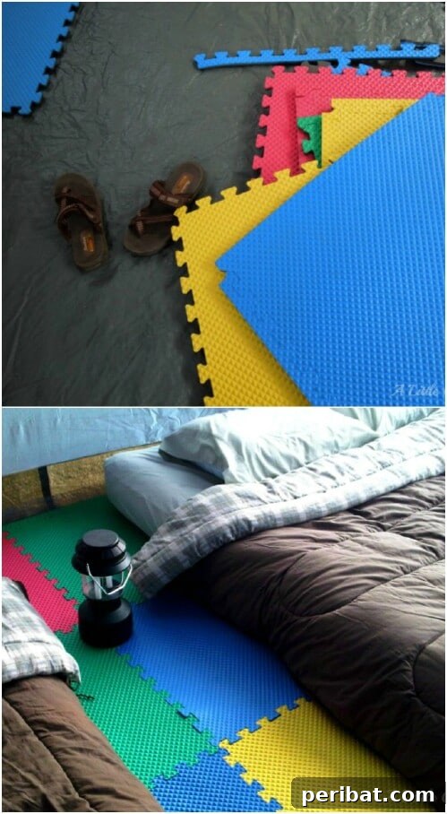 55+ Ultimate Camping Hacks to Master the Wilderness 20 Interlocking foam pads create a comfortable and insulated floor inside your tent, preventing aches.