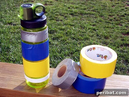 55+ Ultimate Camping Hacks to Master the Wilderness 3 Keep duct tape handy by wrapping it around your water bottle for quick repairs on the go.