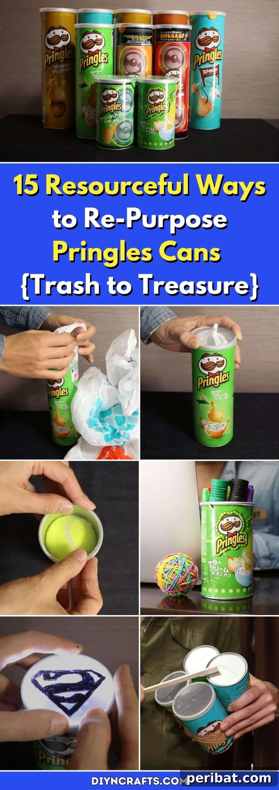 15 Brilliant Ways to Transform Your Empty Pringles Cans 2 15 Resourceful Ways to Re-Purpose Pringles Cans {Trash to Treasure} pinterest image