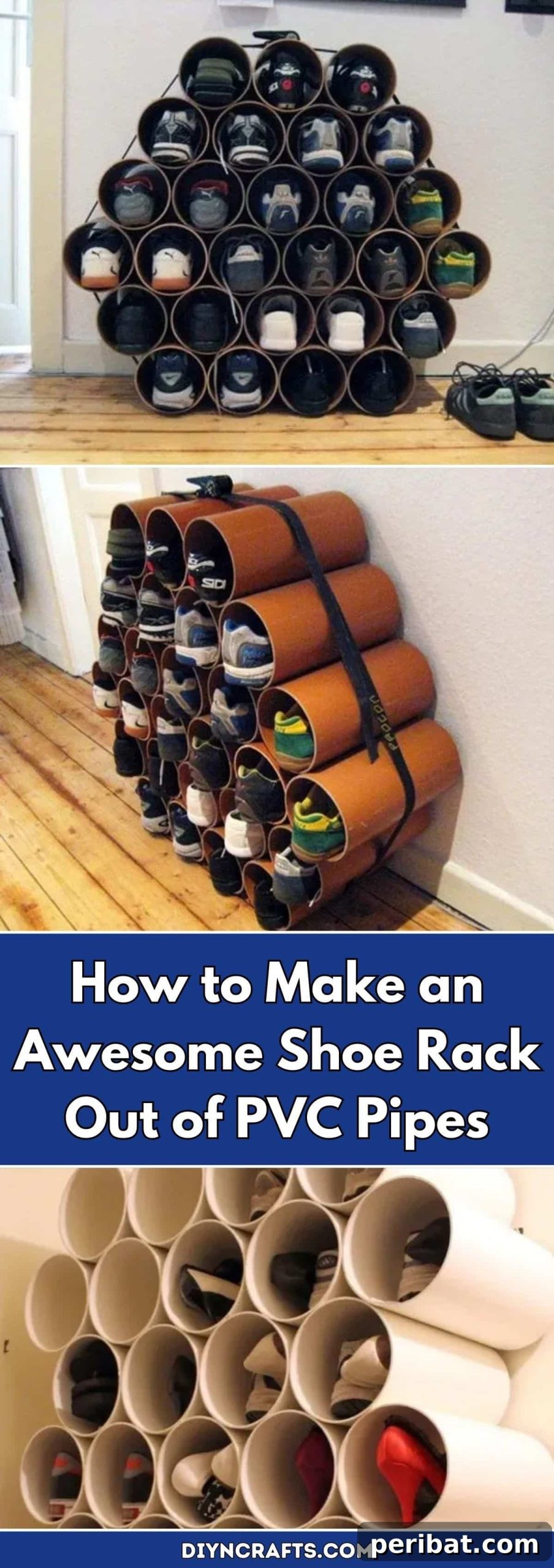 Craft Your Own PVC Pipe Shoe Organizer 2 DIY PVC Pipe Shoe Rack - Affordable and Customizable Home Organization