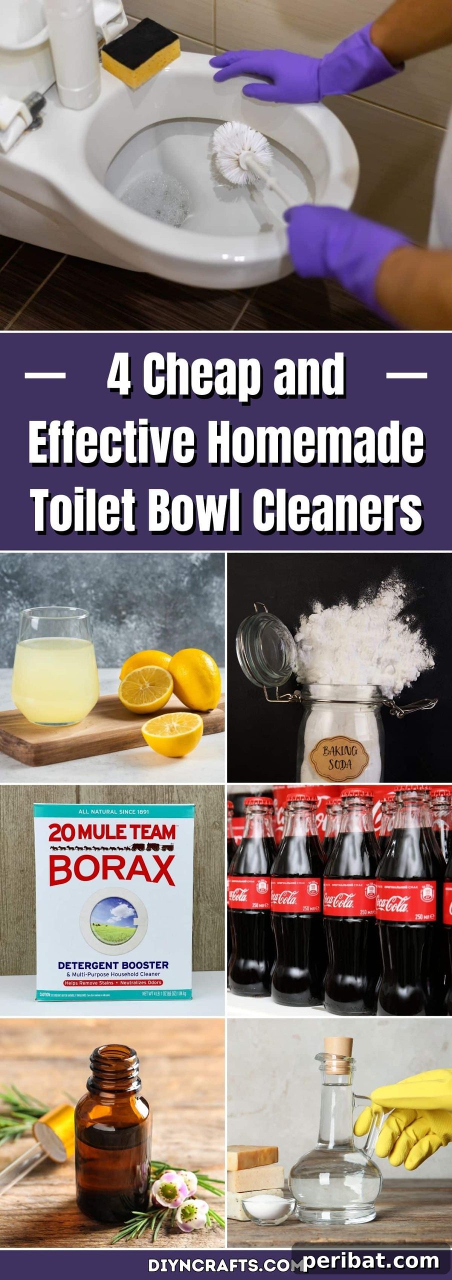 4 DIY Toilet Cleaners: Powerfully Clean, Practically Free 2 4 Cheap and Effective Homemade Toilet Bowl Cleaners pinterest image