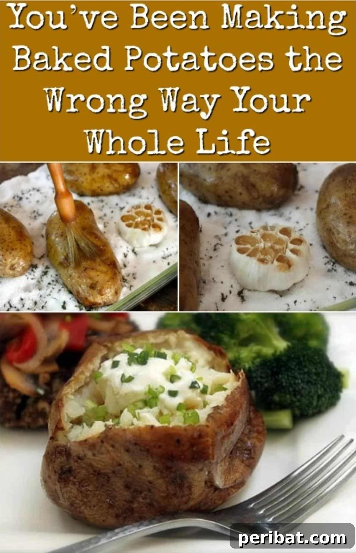 The Baked Potato Secret You Never Knew 2 Learn how to make the perfect fluffy baked potato with crispy skin using a brilliant food hack. A perfectly cooked baked potato, sliced open, revealing its steamy, fluffy interior, ready for toppings.