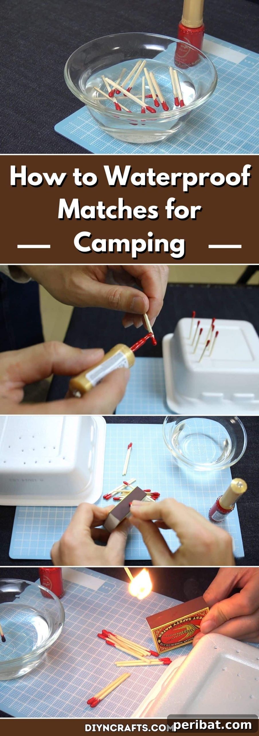 How to Waterproof Matches for Camping pinterest image