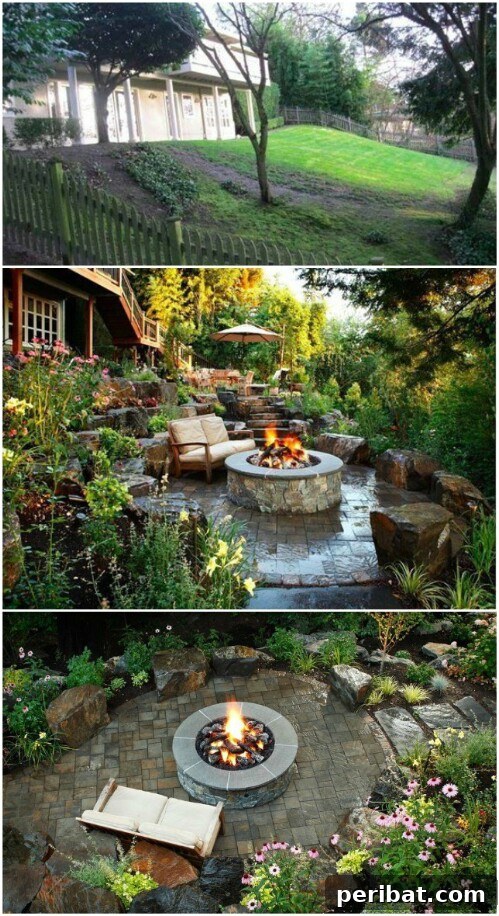 Amazing Backyard Patio with Fire Pit and Lush Garden