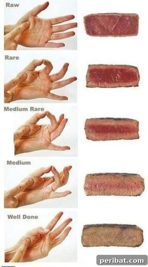 Grilling Game Changers Smart Hacks for Your Best BBQ Ever 14 Hand demonstrating the finger test for meat doneness against a thumb