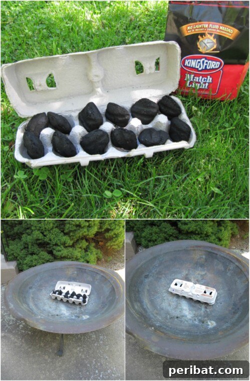 Grilling Game Changers Smart Hacks for Your Best BBQ Ever 3 Easy campfire starter using an egg carton filled with charcoal