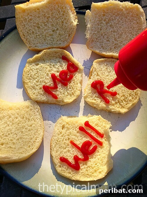 Grilling Game Changers Smart Hacks for Your Best BBQ Ever 10 Hamburger buns labeled with ketchup for different doneness levels