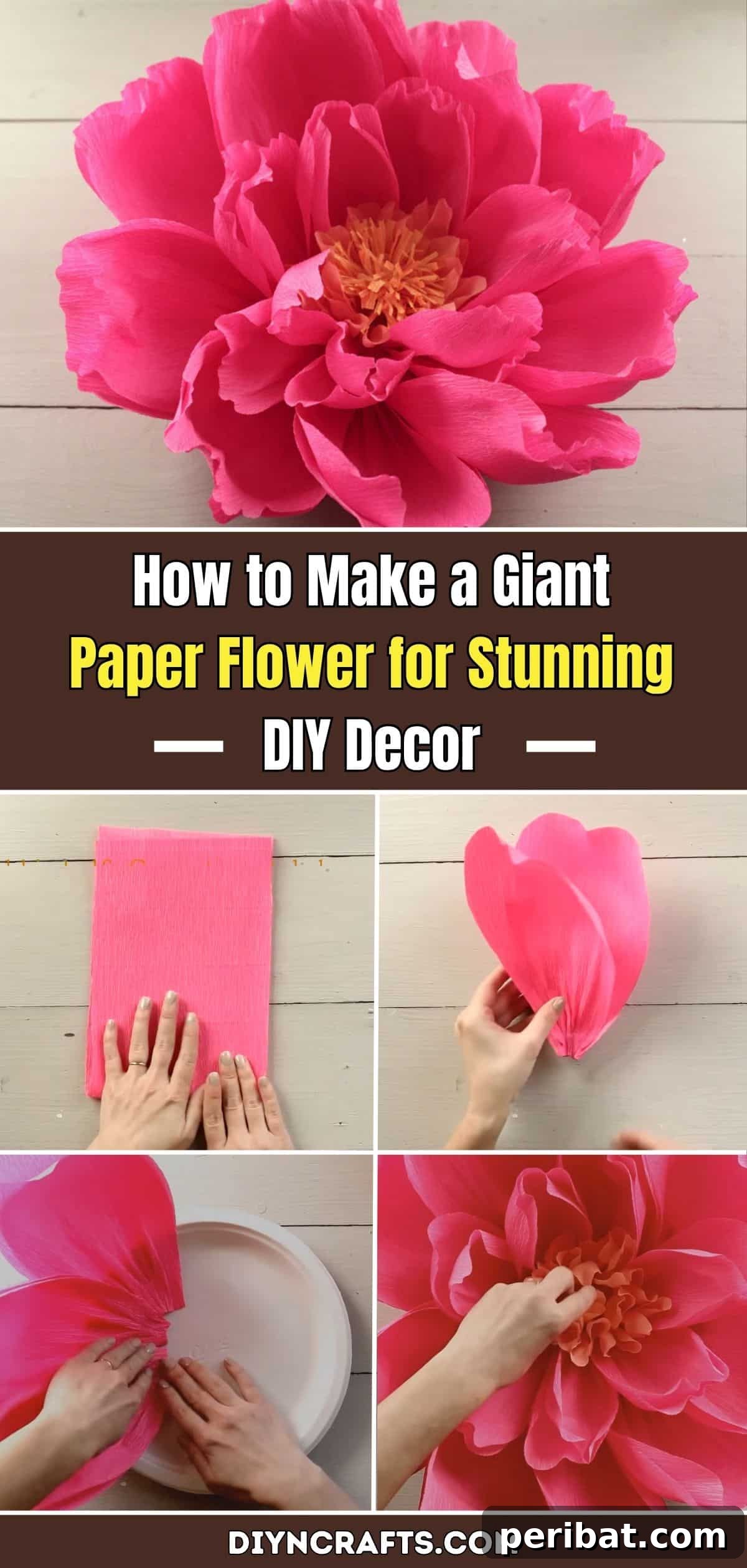 Craft Massive Paper Blooms for Breathtaking Decor 2 How to Make a Giant Paper Flower for Stunning DIY Decor pinterest image