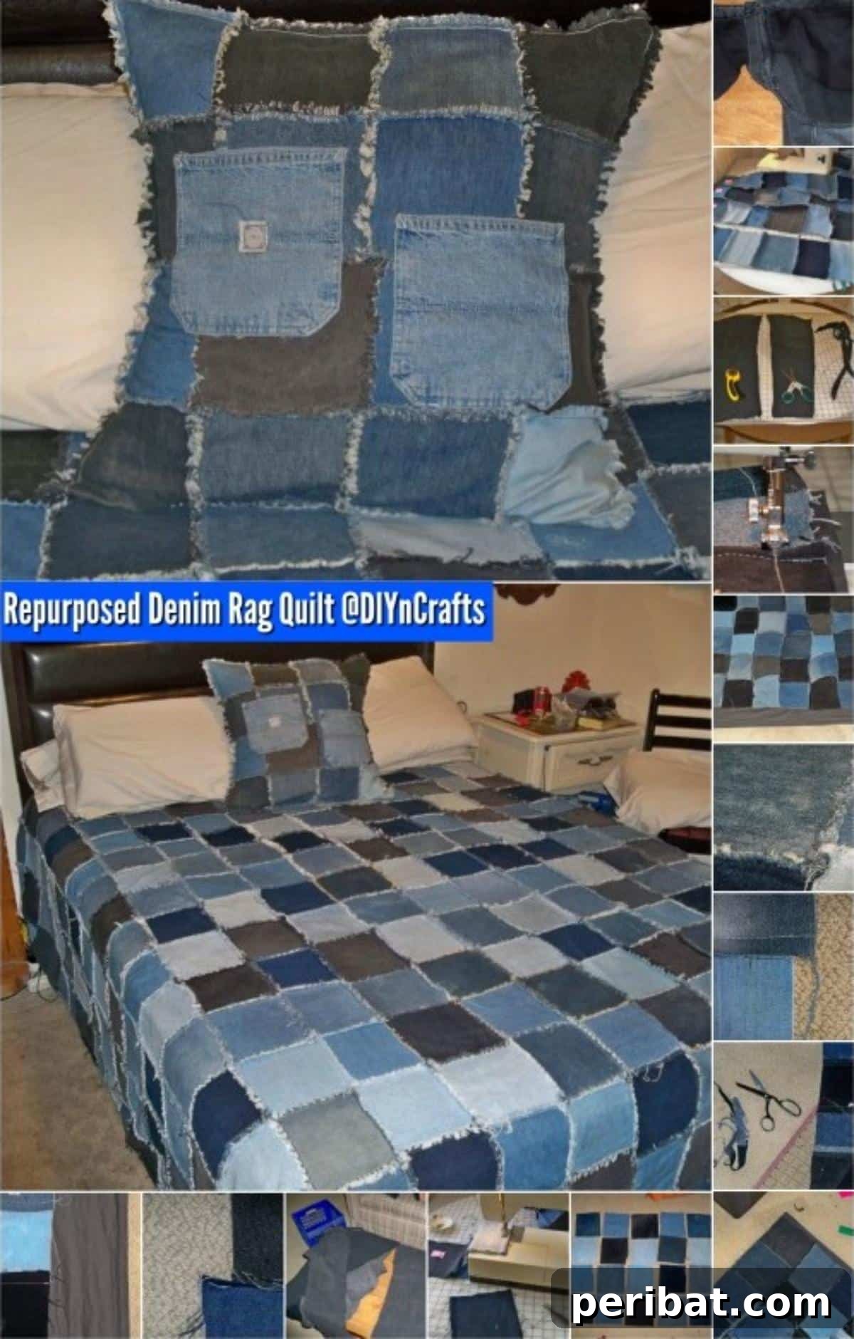 Upcycle Denim into a Cozy Rag Quilt 2 Brilliant Upcycling Project: How to Make a Repurposed Denim Rag Quilt {Easy Project}