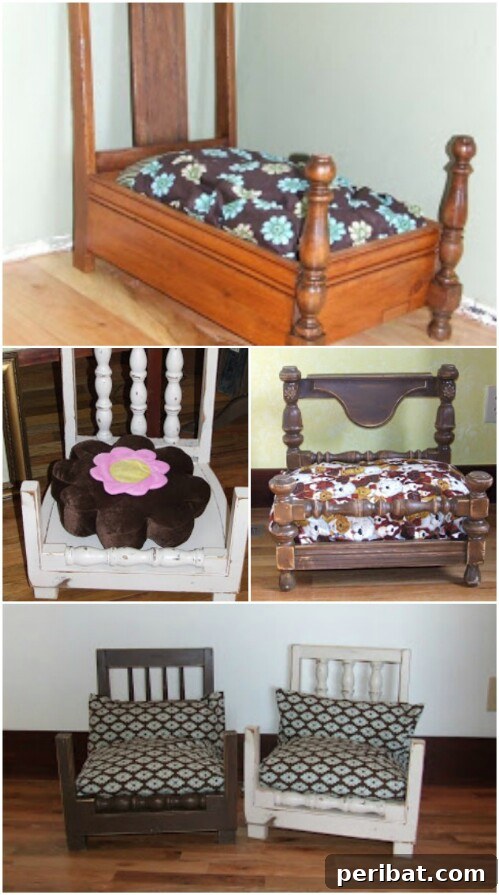 Chair Reinvention: Ingenious Ways to Give Old Seats New Purpose 18 Doggie bed crafted from repurposed chair legs and dresser drawer