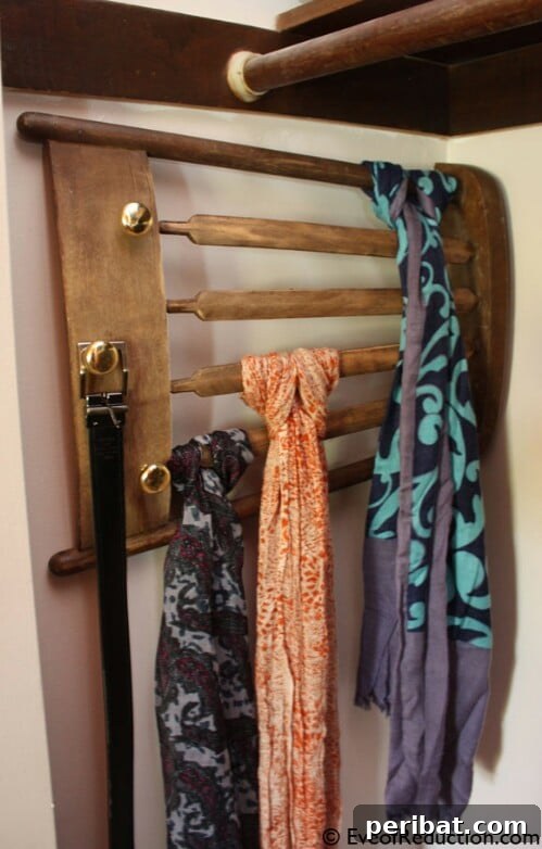 Chair Reinvention: Ingenious Ways to Give Old Seats New Purpose 21 Chair back repurposed into a stylish scarf holder