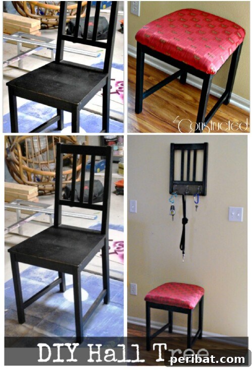 Chair Reinvention: Ingenious Ways to Give Old Seats New Purpose 6 Repurposed chair transformed into a convenient hall tree