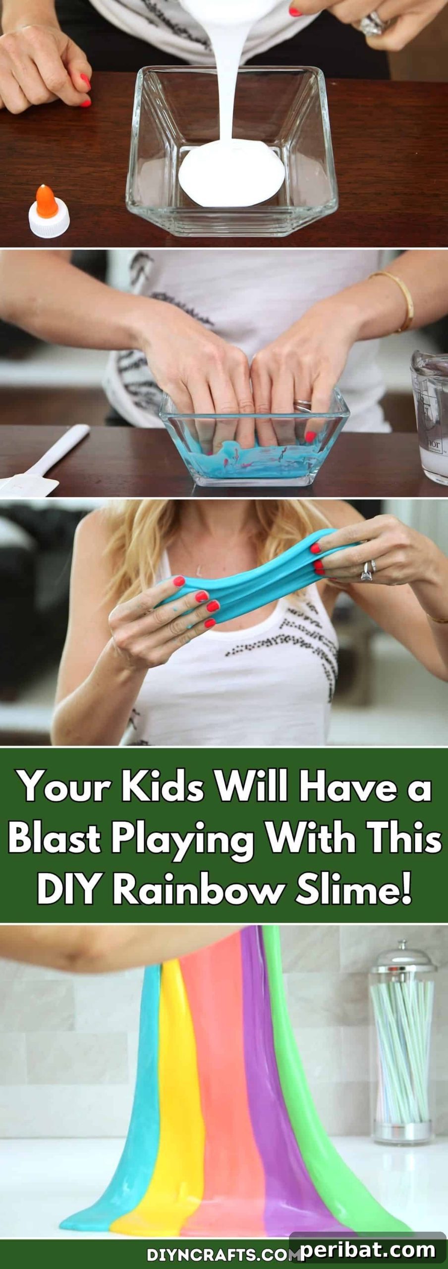 Your Kids Will Have a Blast Playing With This DIY Rainbow Slime! pinterest image