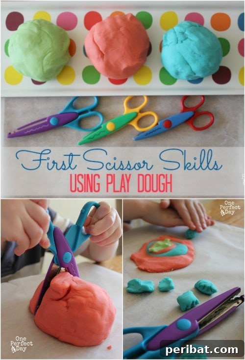 Teach Scissor Skills - Fun Playdough Games, Projects, and Activities