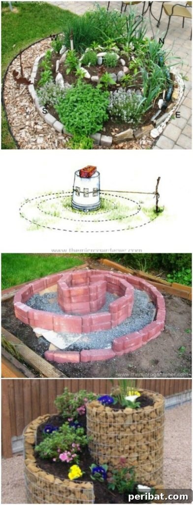20 Brilliant Second Acts for Your Old Bricks 11 A tiered herb spiral garden made from bricks.