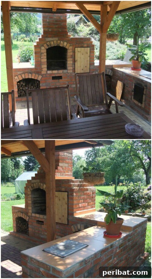 20 Brilliant Second Acts for Your Old Bricks 16 An outdoor brick fireplace combined with a grilling area.