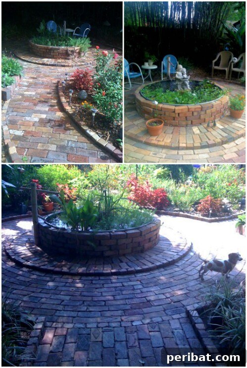 20 Brilliant Second Acts for Your Old Bricks 19 A small, natural-looking pond created with a galvanized tub and brick surround.