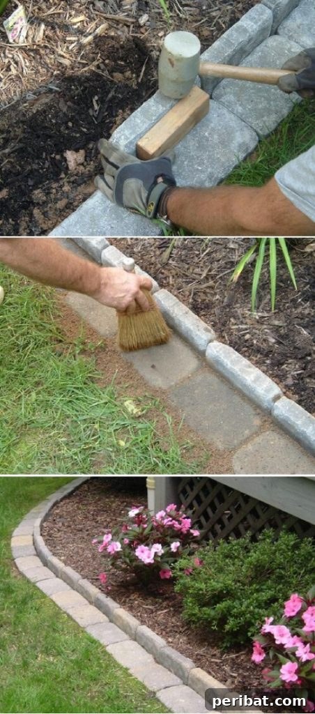 20 Brilliant Second Acts for Your Old Bricks 6 Garden bed with decorative brick edging.