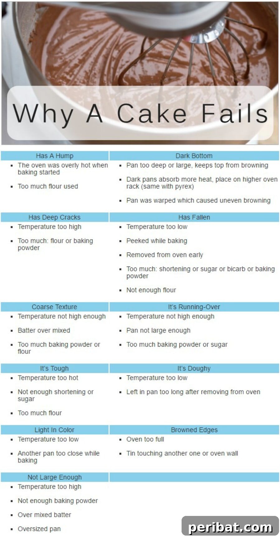 Master Professional Cooking: 60 Essential Visual Charts 22 Cake troubleshooting guide for common baking issues