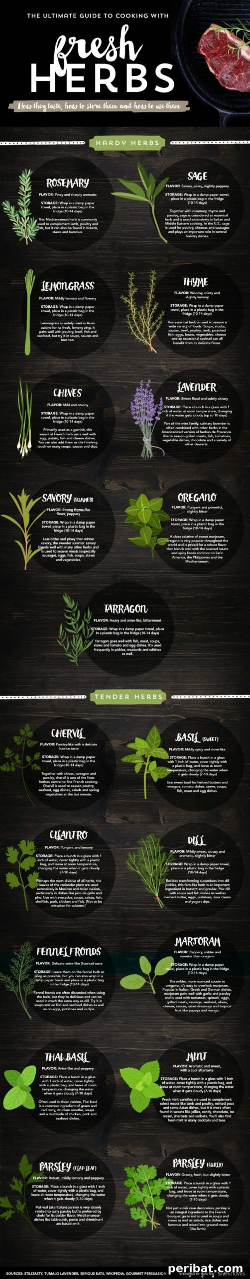 Master Professional Cooking: 60 Essential Visual Charts 49 Guide to cooking with fresh herbs: recognize, store, and use them
