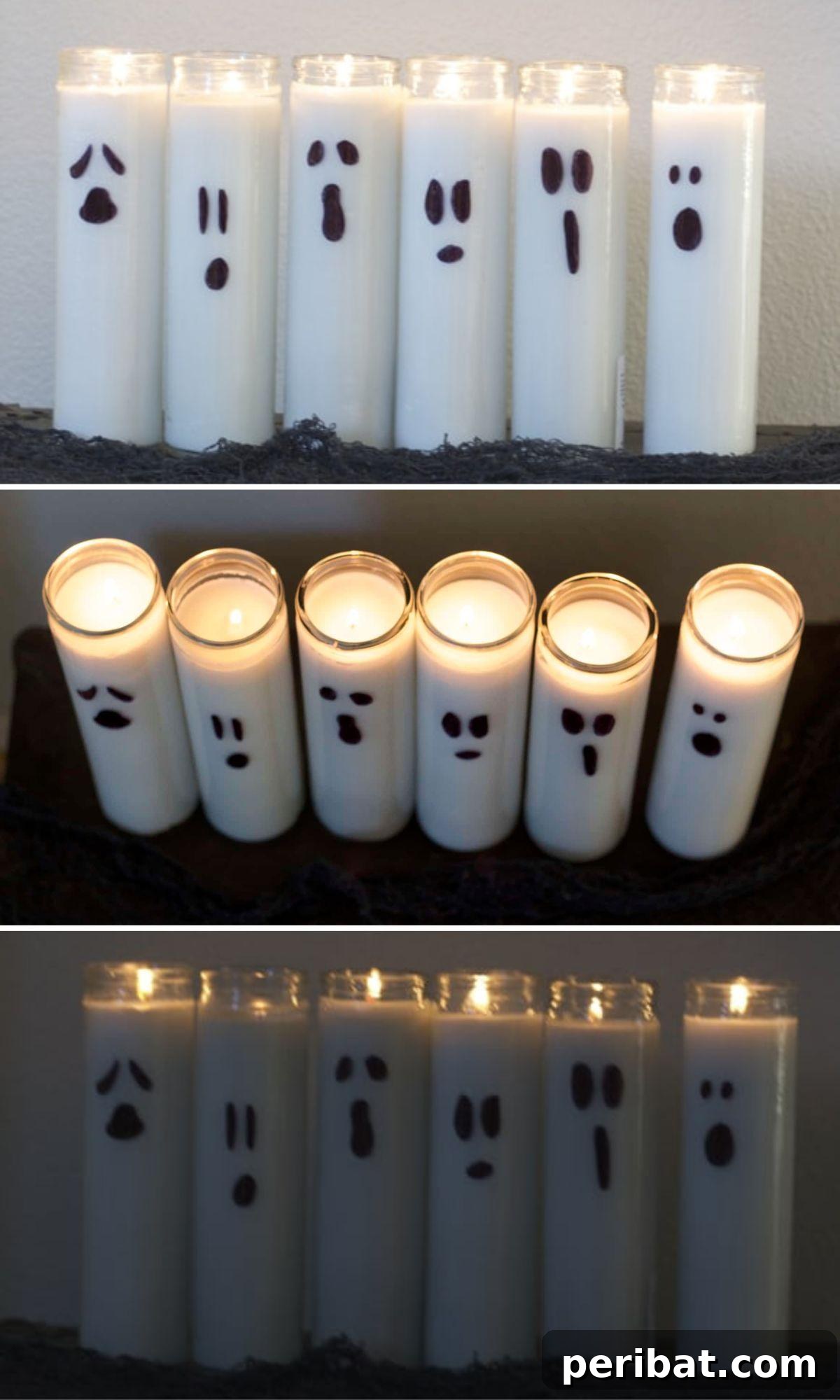 Easy $3 Ghost Candles
